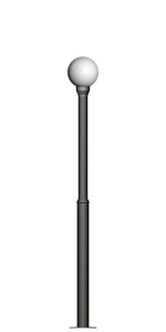 Фонарь на гладкой трубе с одним светильником высота 1,5 метра