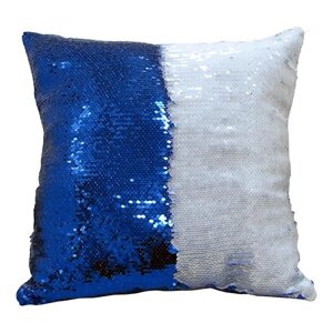 Подушка сувенирная паетки (синяя)