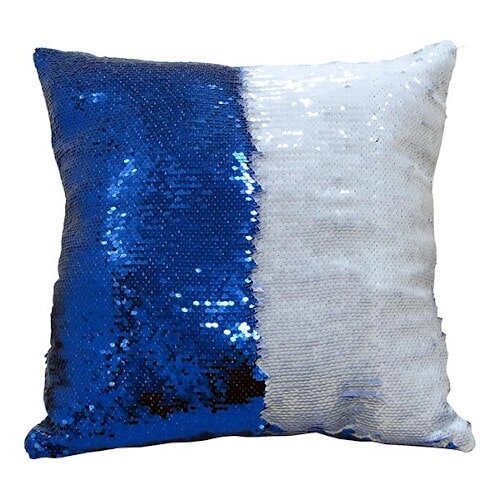 Подушка сувенирная паетки (синяя) от компании Фотостудия "Лунный свет" - фото 1