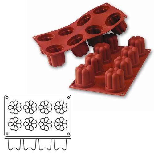 Форма силик. д/зам. и вып. "Цветы" d57мм h57мм, 8 ячеек SF051/N от компании ООО «ФудПром» - фото 1