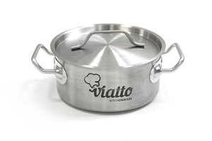Кастрюля нерж с тройным дном 200х90мм объем 3L с дв. ручками, 101341