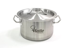 Кастрюля нерж с тройным дном 240х155мм объем 7L с дв. ручками, 101618 Viatto
