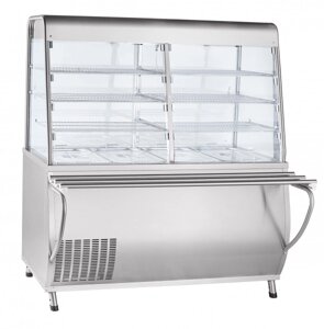 Прилавок-витрина холодильный Abat ПВВ (Н)-70Т-С-01-НШ, нерж.