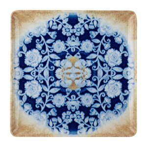 KUTAHYA Blue Blanc BNTAN25DU891310 Тарелка плоская квадратная без полей (D1, 25х25см, h2,45см)