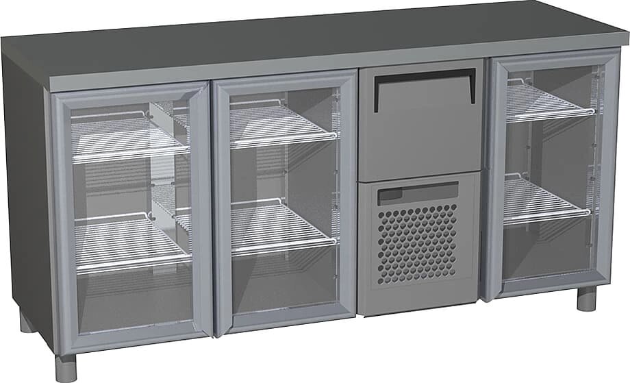 Шкаф холодильный Polus T57 M3-1-G 0430-29 нерж. с бортом планка (BAR-360С) от компании ООО «ФудПром» - фото 1