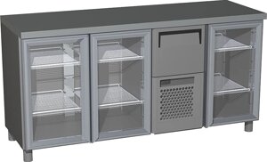 Шкаф холодильный Polus T57 M3-1-G 0430-29 нерж. с бортом планка (BAR-360С)