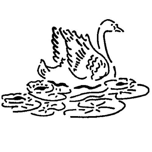 Трафарет для декора d26см "Лебедь в пруду", пластик MASK 114