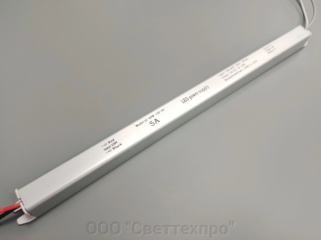 Блок питания 60W-12V-IP20 SuperSlim ("Карандаш") от компании ООО "Светтехпро" - фото 1