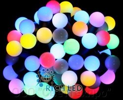 Гирлянда Шарики 7.5 м, 50 LED-шариков по 23 мм, соединяемая от компании ООО "Светтехпро" - фото 1