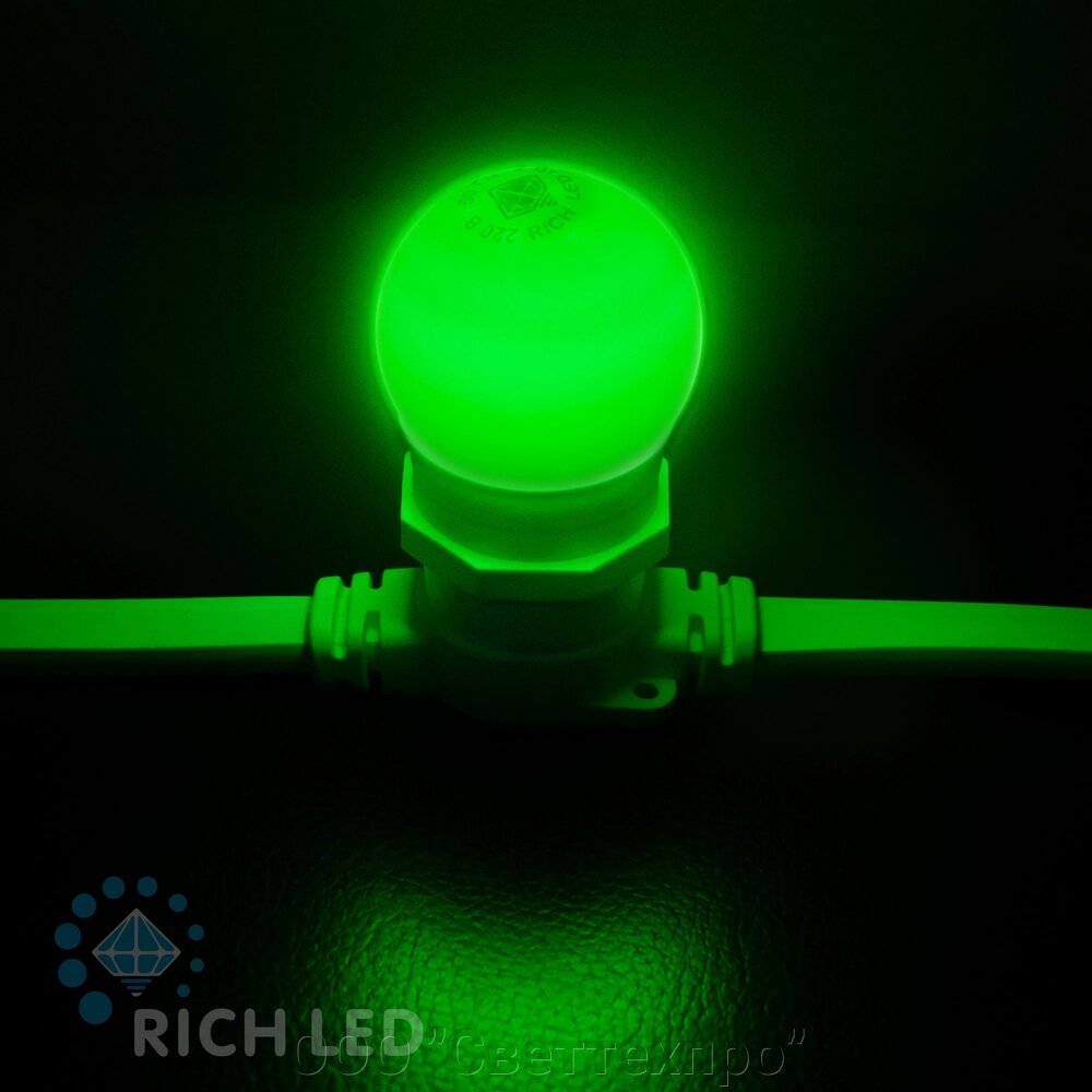 Лампа для Белт-лайта Е27, 1 Вт, d=45 мм, ЗЕЛЕНАЯ от компании ООО "Светтехпро" - фото 1