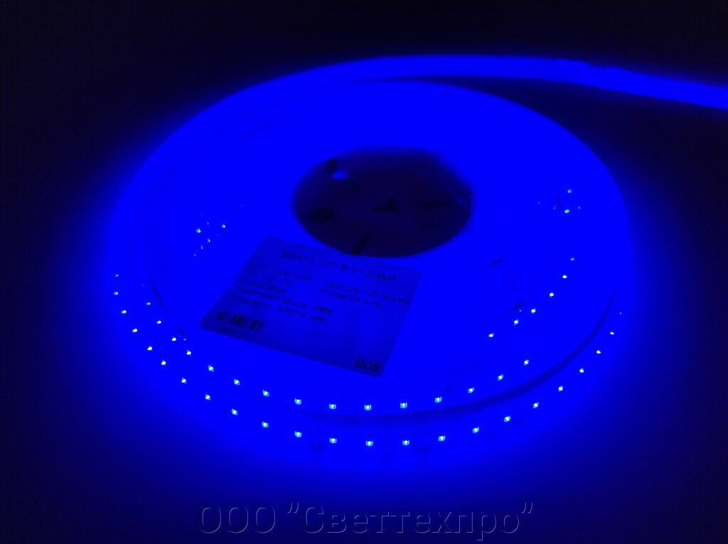 Светодиодная лента 120smd2835-IP54 Blue Prem от компании ООО "Светтехпро" - фото 1