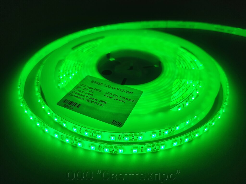Светодиодная лента 120smd2835-IP54 Green Prem от компании ООО "Светтехпро" - фото 1