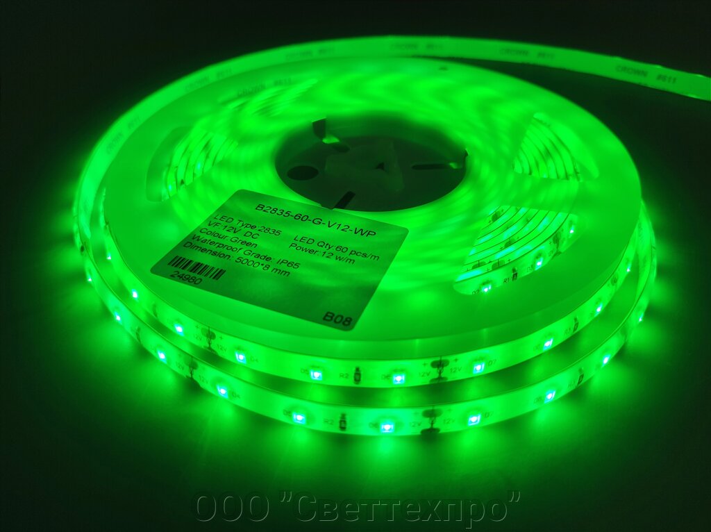 Светодиодная лента 60smd2835-IP54 Green Prem от компании ООО "Светтехпро" - фото 1