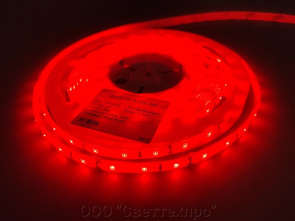 Светодиодная лента 60smd2835-IP54 Red Prem от компании ООО "Светтехпро" - фото 1