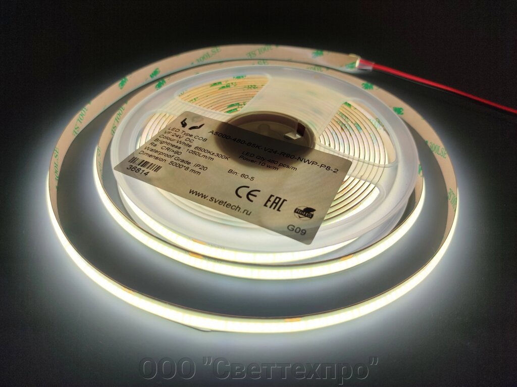 Светодиодная лента COB A5000-480-65К-V24 от компании ООО "Светтехпро" - фото 1