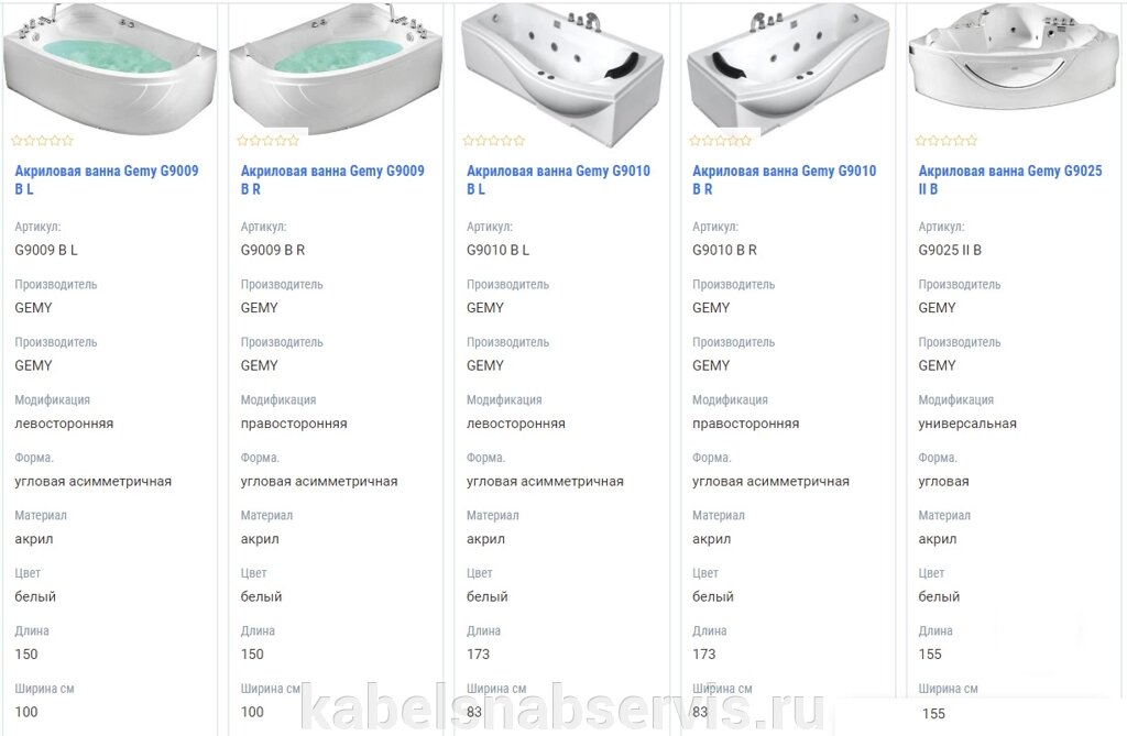 Акриловые ванны от компании Группа Компаний КабельСнабСервис - фото 1