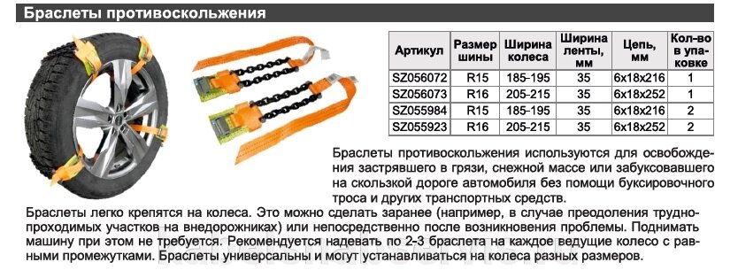 Браслеты противоскольжения от компании Группа Компаний КабельСнабСервис - фото 1