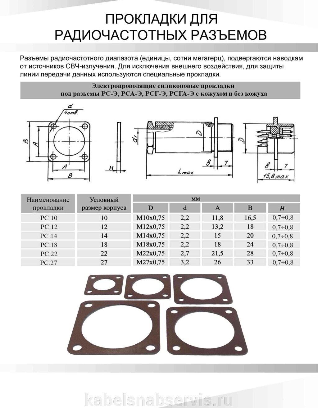 Электропроводящие силиконовые прокладки для радиочастотных разъемов от компании Группа Компаний КабельСнабСервис - фото 1