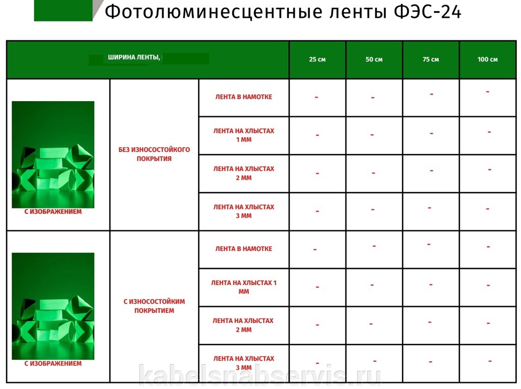 Фотолюминесцентные ленты ФЭС-24 от компании Группа Компаний КабельСнабСервис - фото 1
