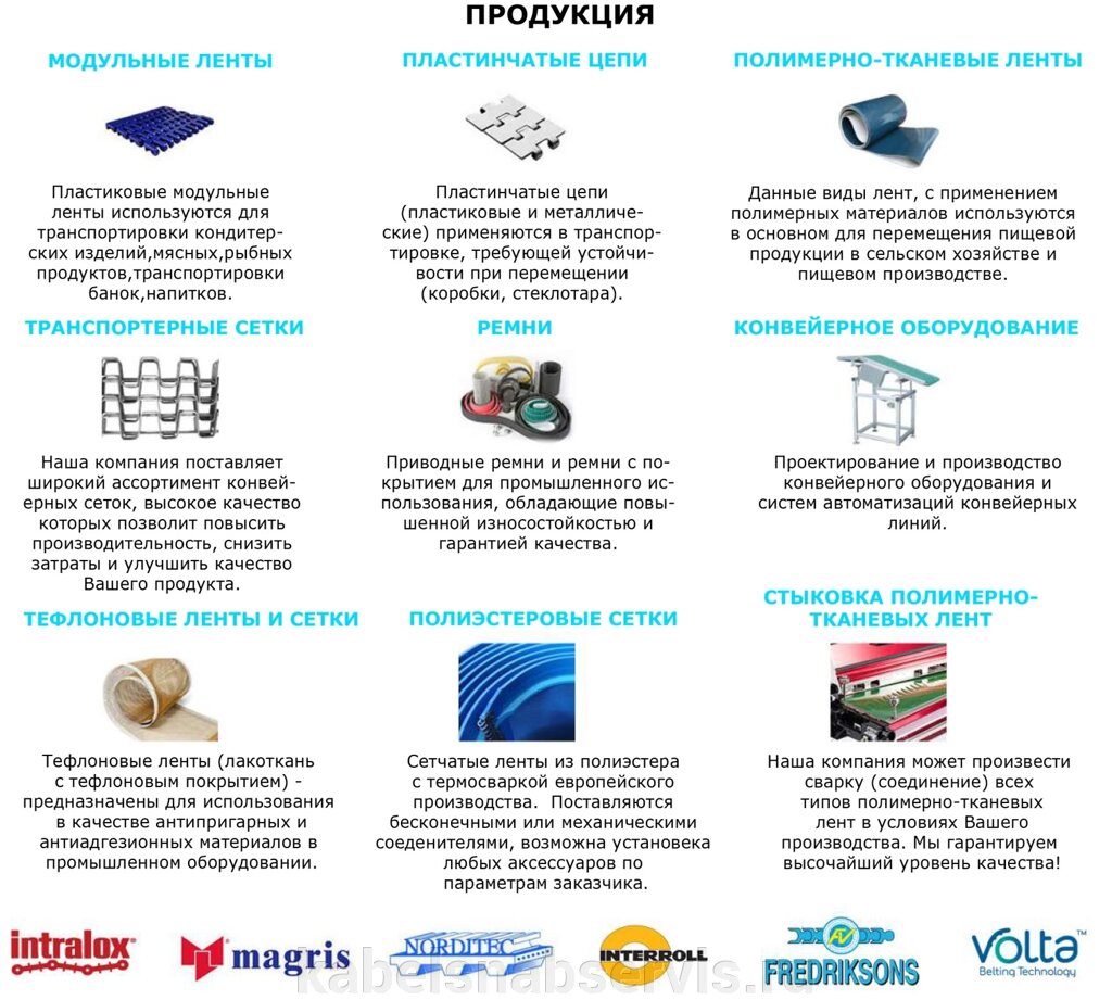 Импортные комплект. к конвейерному обор., модул. ленты  INTRALOX (оригинал), Мотор-редуктора SEW-EURODRIVE, bonfiglioli от компании Группа Компаний КабельСнабСервис - фото 1