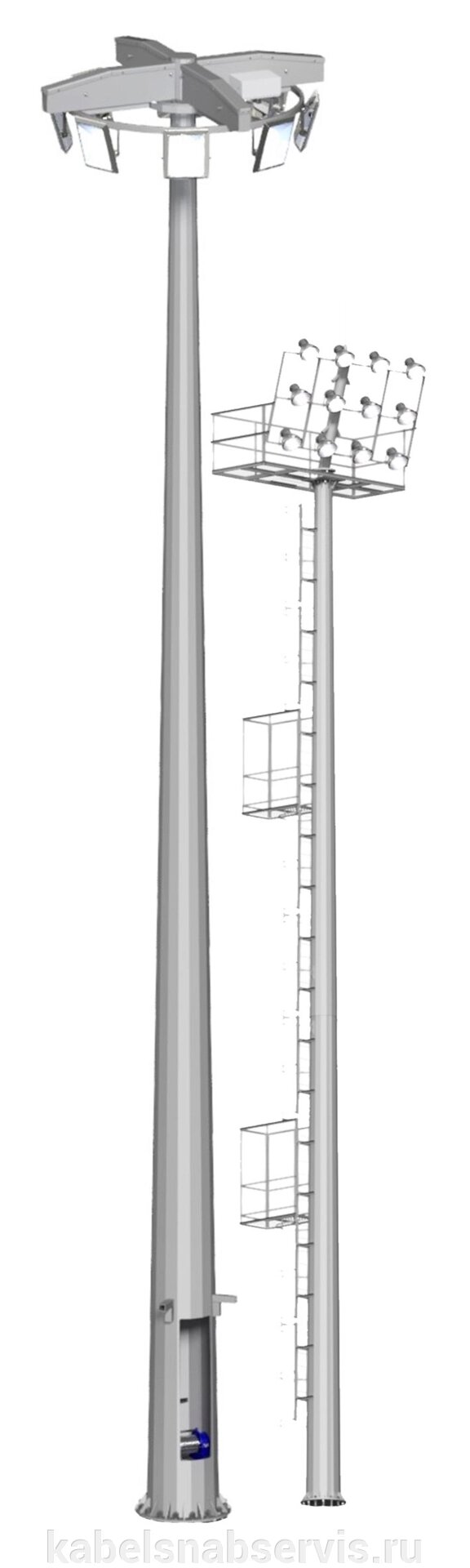 Мачты освещения с любым видом короны от компании Группа Компаний КабельСнабСервис - фото 1