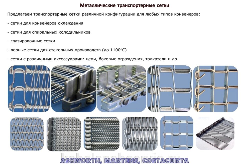 Металлические транспортерные сетки для конвейеров, спиральных холодильников, глазировочные, лерные, с аксессуарами от компании Группа Компаний КабельСнабСервис - фото 1