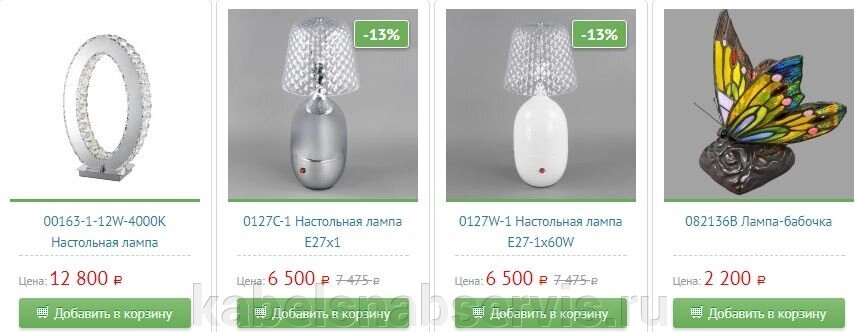 Настольные лампы - интернет магазин