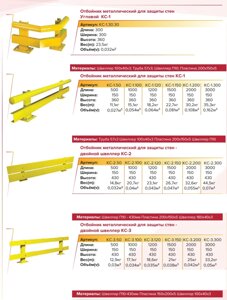 Оборудование для складов отбойники для защиты стен, стеллажей, пожарных шкафов, ворот)