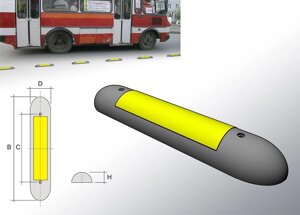 Выделитель полос общественного транспорта резиновый