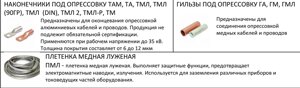 Комплектующие для термоусаживаемых муфт (наконечники кабельные, гильзы под опрессовку, плетенка)