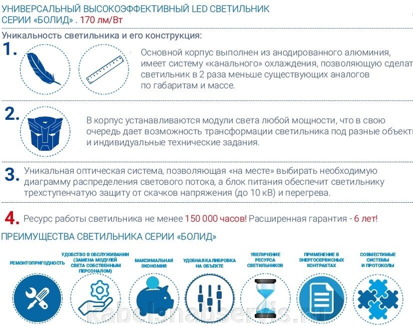 Универсальный высокоэффективный светильник серии &quot;Болид&quot; - фото pic_a100b72fea25be63b7a9f98588f78c46_1920x9000_1.jpg