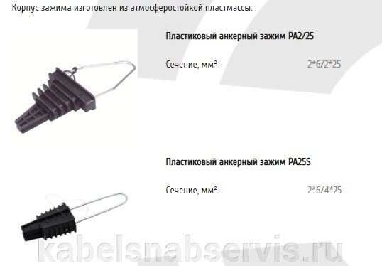 Пластиковые анкерные зажимы от компании Группа Компаний КабельСнабСервис - фото 1