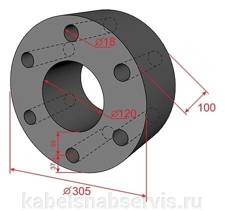 Резиновый шкив привода желоночной лебедки БУ-20 от компании Группа Компаний КабельСнабСервис - фото 1