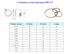 Стопорные кольца наружные DIN 471