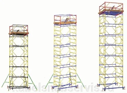 Строительное оборуд: вышки туры, леса, хомуты, ЗУС, вынос. площадки, алюм. лестницы стремянки, ящики, бетономешалки от компании Группа Компаний КабельСнабСервис - фото 1