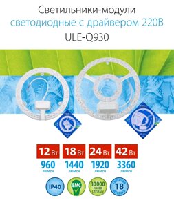 Светильники-модули светодиодные с драйвером 220В ULE-Q930