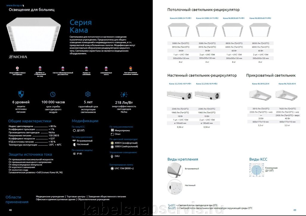 Светильники серии "Кама" для потолочного и настенного освещения в различных учреждениях. от компании Группа Компаний КабельСнабСервис - фото 1