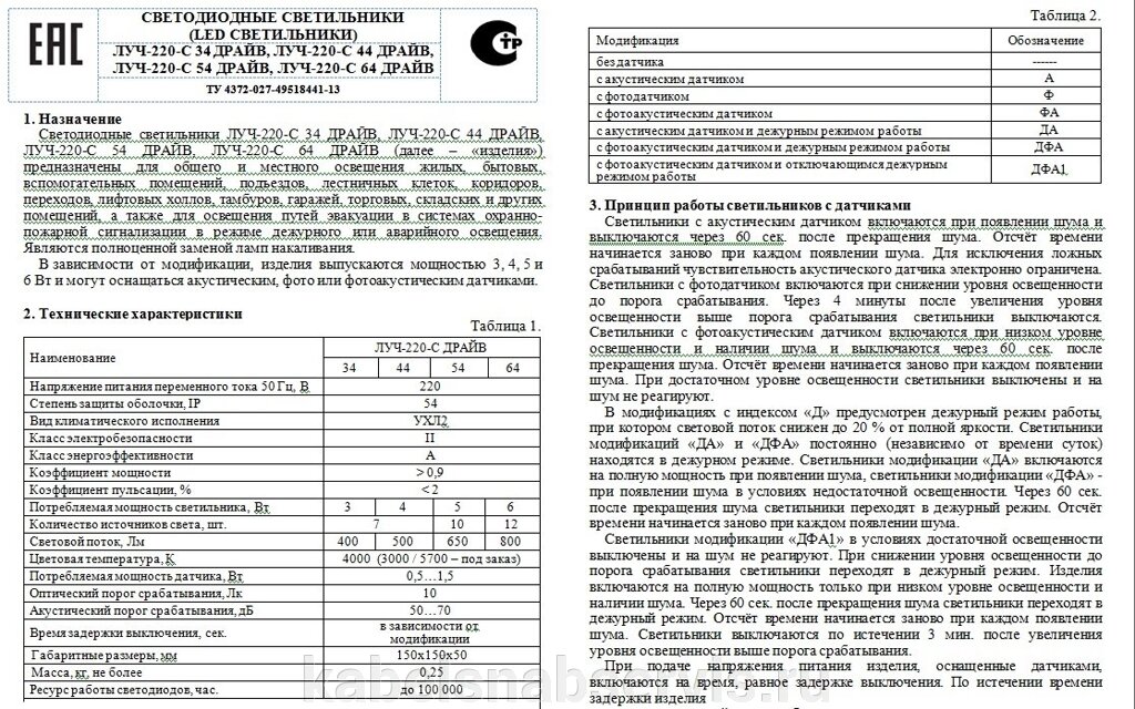 Светодиодные светильники ЛУЧ (ЖКХ, промышленные, уличные, АЗС) от компании Группа Компаний КабельСнабСервис - фото 1