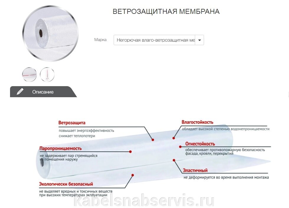 Ветровлагозащитная мембрана от компании Группа Компаний КабельСнабСервис - фото 1