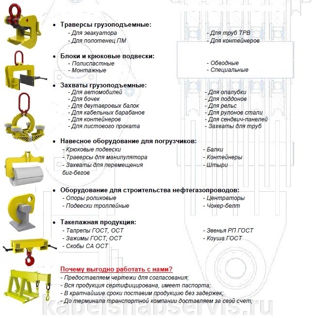 Захваты, траверсы, стропы, такелаж от компании Группа Компаний КабельСнабСервис - фото 1