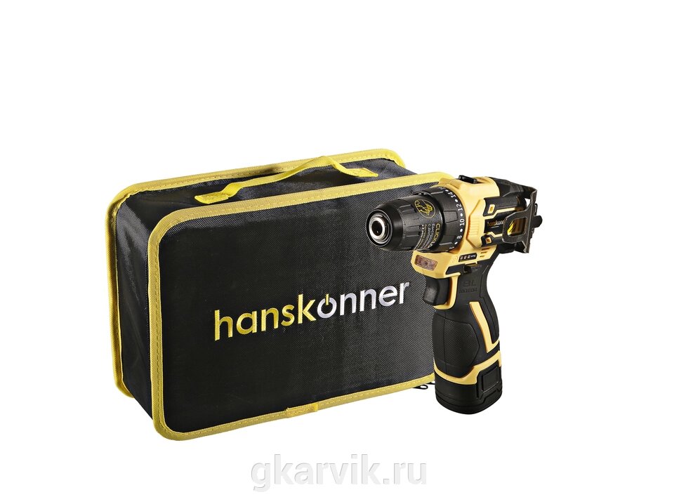 HCD1645BLC Дрель аккумуляторная б/щ Hanskonner, 14,4В, 45Нм, 2х2.0Ач, патрон 10мм, сумка-кейс от компании ООО ПФК АРВИК - фото 1