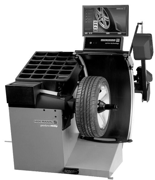 Балансировочный станок (стенд) Hofmann Geodyna 9000P. Цвет серый RAL 7040 от компании Дилер-НН - оборудование и инструмент для автосервиса и шиномонтажа - фото 1