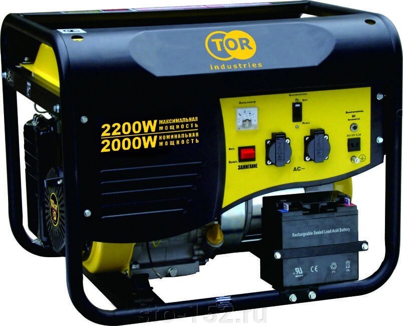 Генератор бензиновый TOR TR2500E 2,0кВт 220В 15л с кнопкой запуска от компании Дилер-НН - оборудование и инструмент для автосервиса и шиномонтажа - фото 1