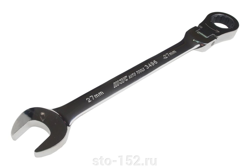 Ключ комбинированный 27х27мм трещоточный с подвижной головкой JTC от компании Дилер-НН - оборудование и инструмент для автосервиса и шиномонтажа - фото 1