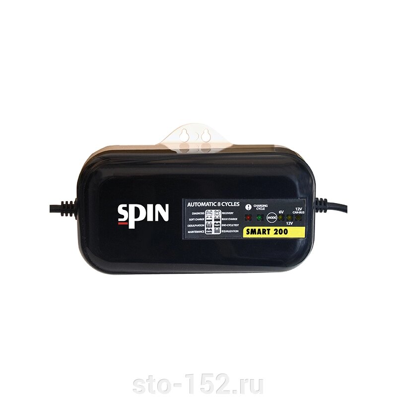 Микропроцессорное автоматическое зарядное устройство SPIN SMART 200 12 В, 2 А от компании Дилер-НН - оборудование и инструмент для автосервиса и шиномонтажа - фото 1