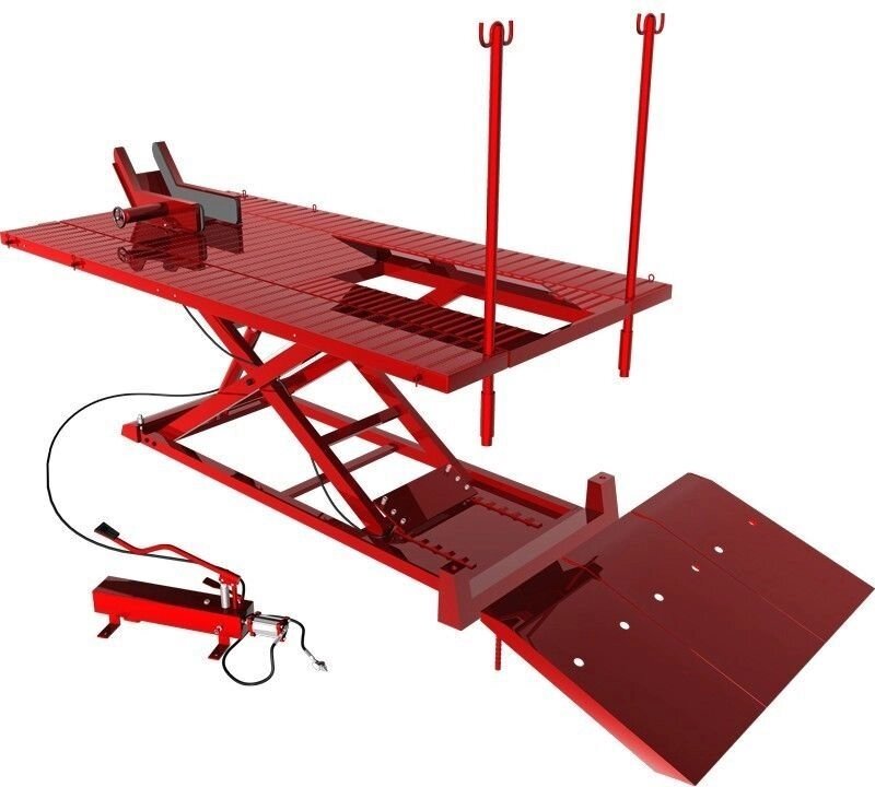 Мотоподъемник подкатной пневмогидравлический 680кг (h min-180мм, h max-830мм, 1950х1220мм) Forsage F-TRE66805 от компании Дилер-НН - оборудование и инструмент для автосервиса и шиномонтажа - фото 1