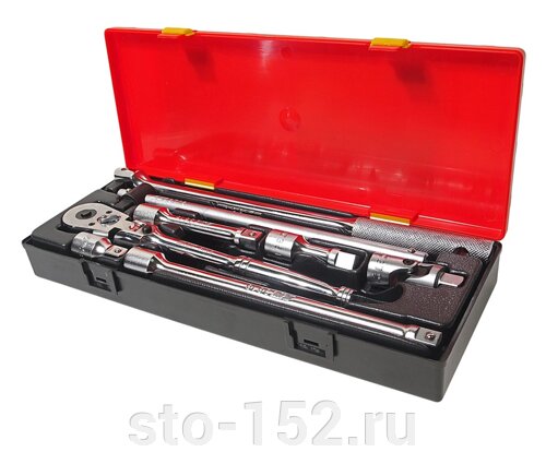 Набор инструментов 8 предметов слесарно-монтажный 1/2"ключ трещот., воротки, удлинит.) в кейсе JTC-K4083