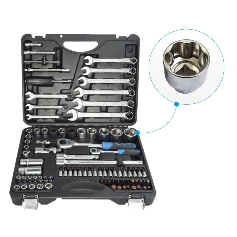 Набор инструментов 82+6пр. 1/4'',1/2''(сорв. гр.) Forsage F-4821-7 Premium от компании Дилер-НН - оборудование и инструмент для автосервиса и шиномонтажа - фото 1