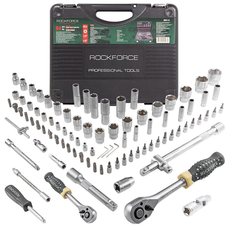 Набор инструментов 94пр. 1/2"", 1/4"" (6гр.)(4-32мм) Rock FORCE RF-4941-5 от компании Дилер-НН - оборудование и инструмент для автосервиса и шиномонтажа - фото 1