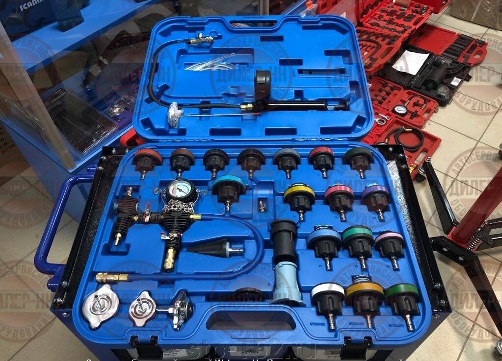 Набор инструментов для тестирования давления в радиаторе, 28 предметов Rossvik ST103 от компании Дилер-НН - оборудование и инструмент для автосервиса и шиномонтажа - фото 1